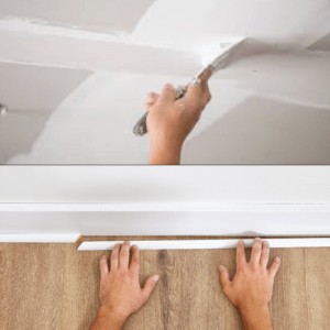 Drywall patching and trim install pic